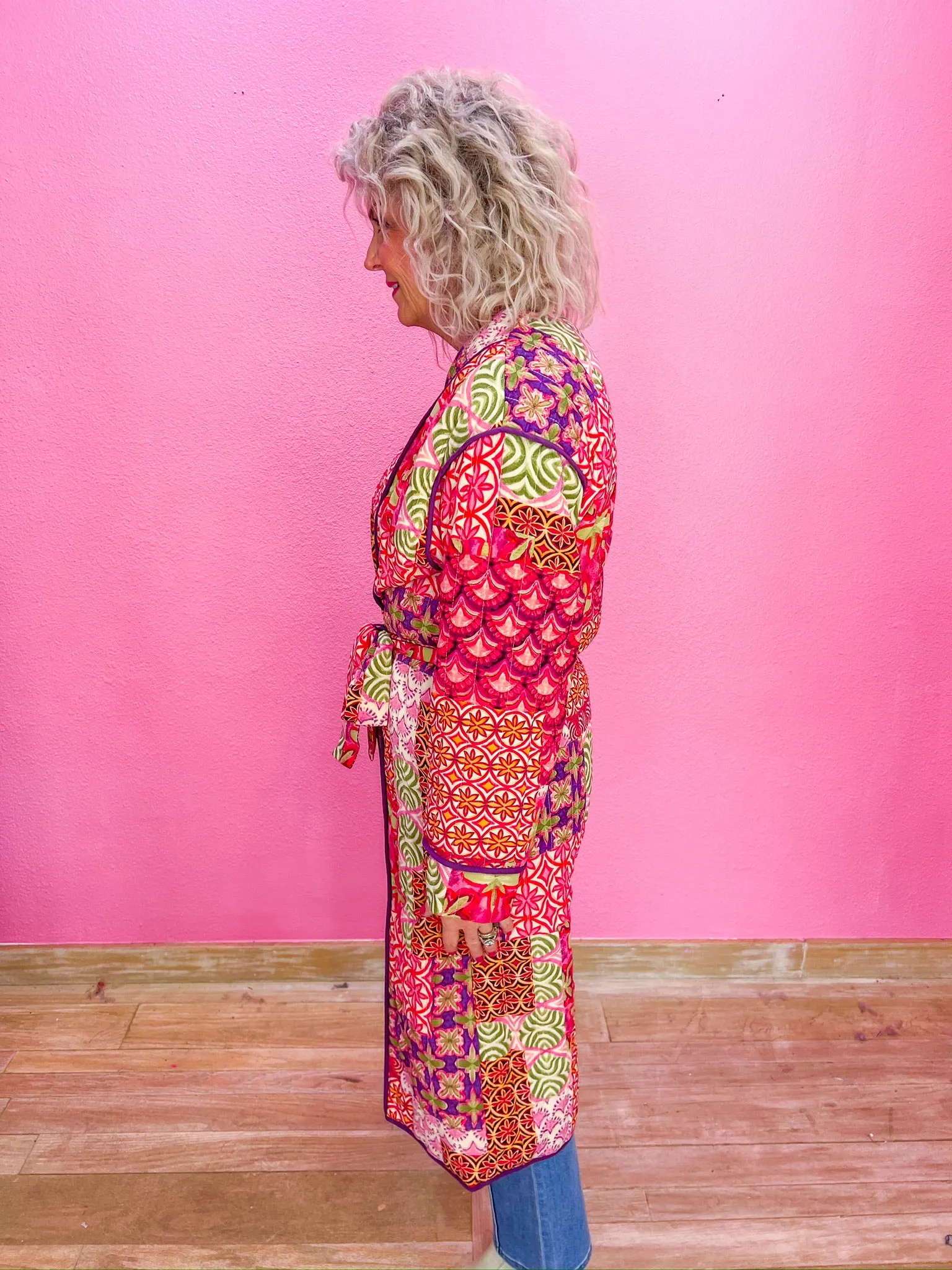 Wishing For You Long Cardigan - Pink Multi
