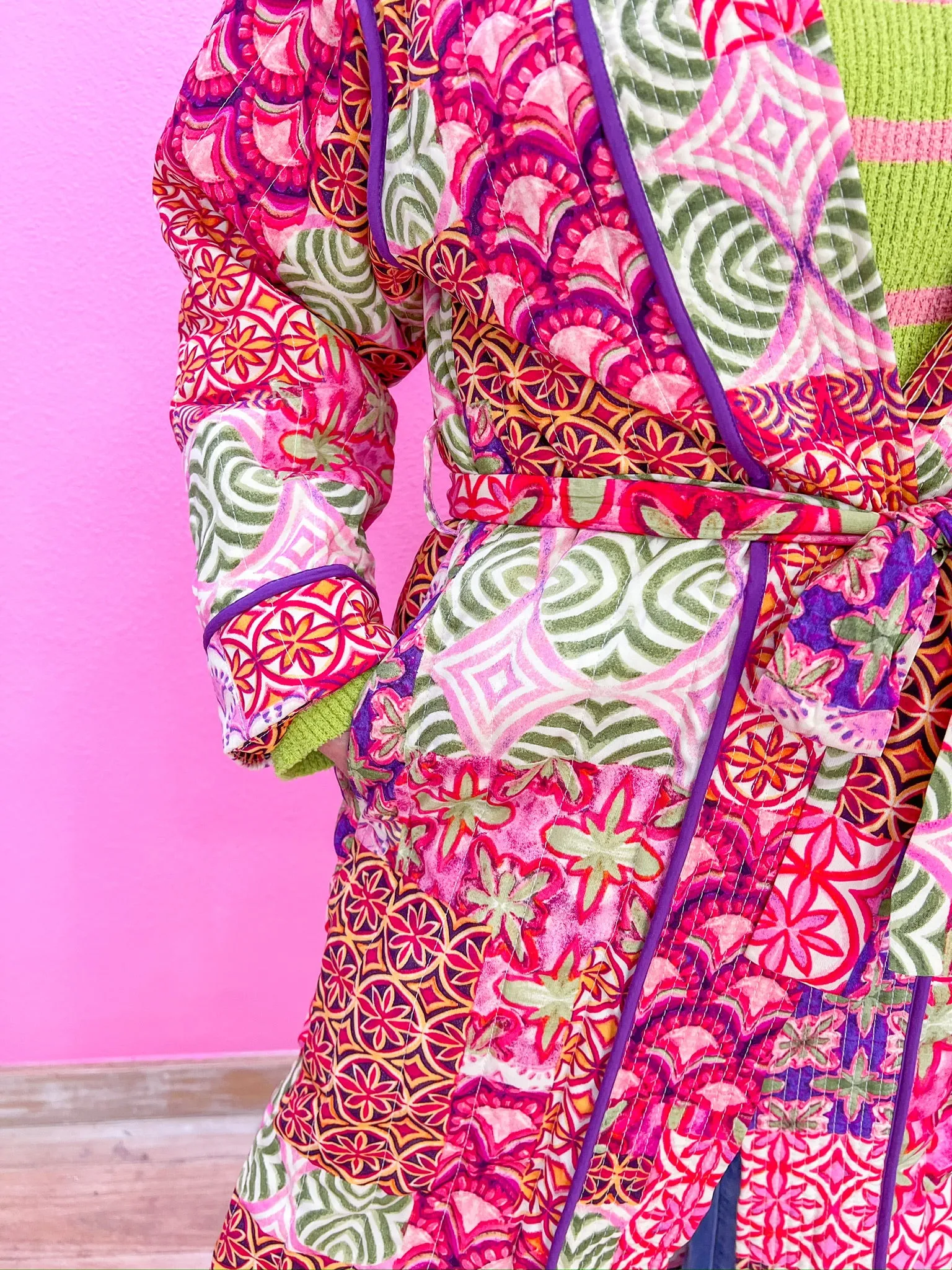 Wishing For You Long Cardigan - Pink Multi