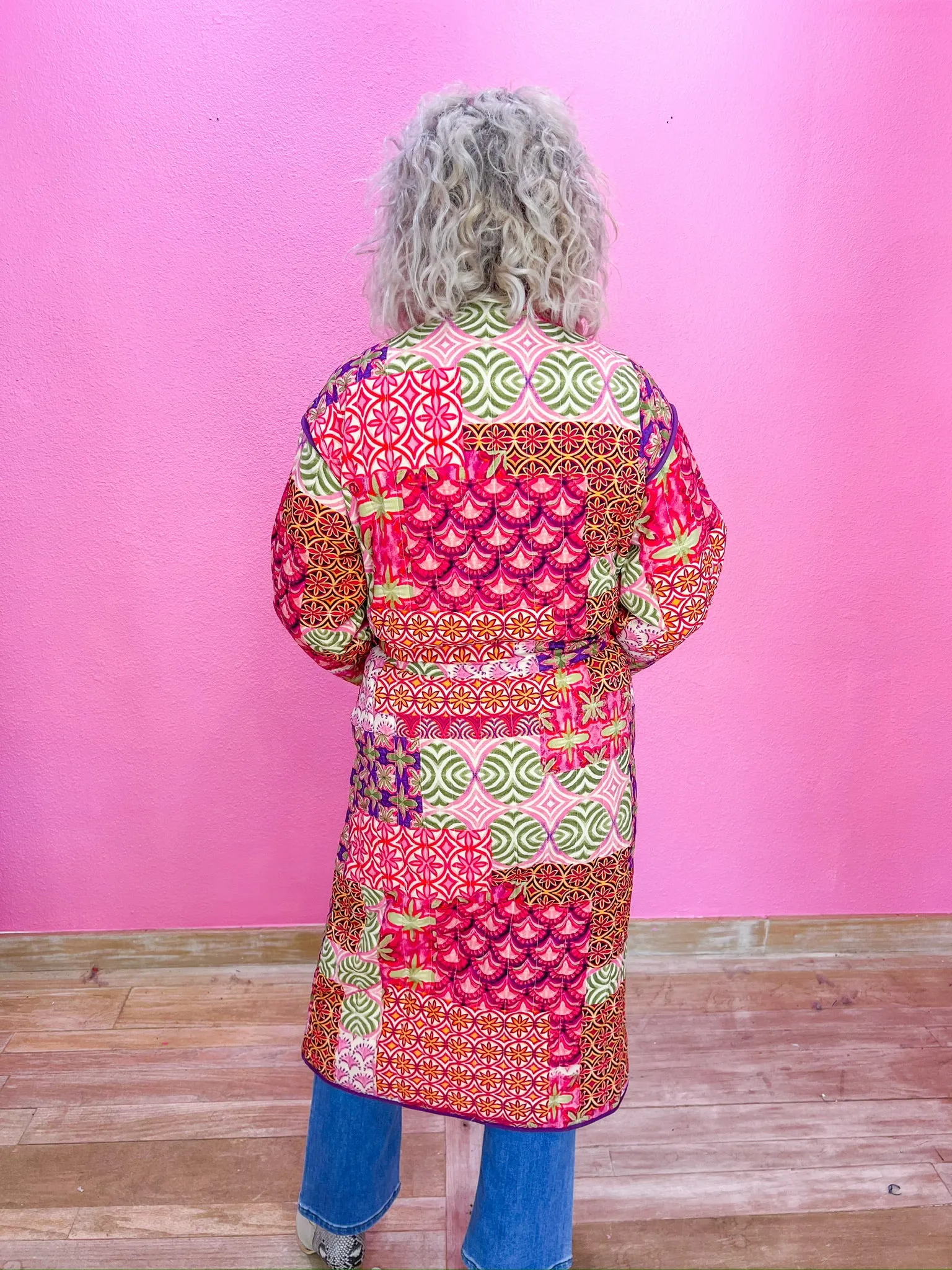 Wishing For You Long Cardigan - Pink Multi