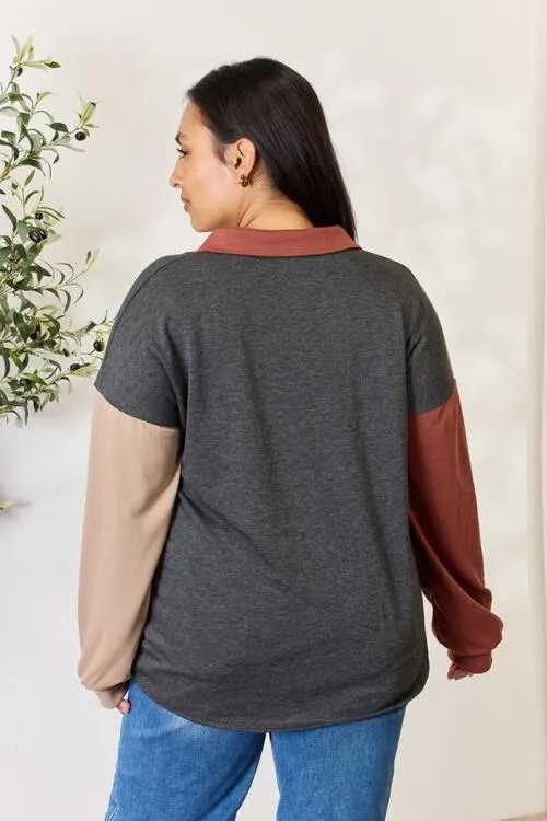 Women's Heimish Full Size Color Block Button Down Shacket